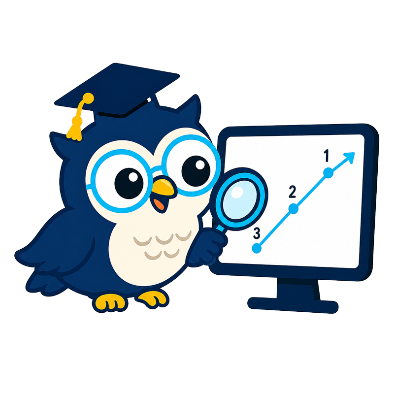 WP SEO Agent owl mascot monitoring ranking charts
